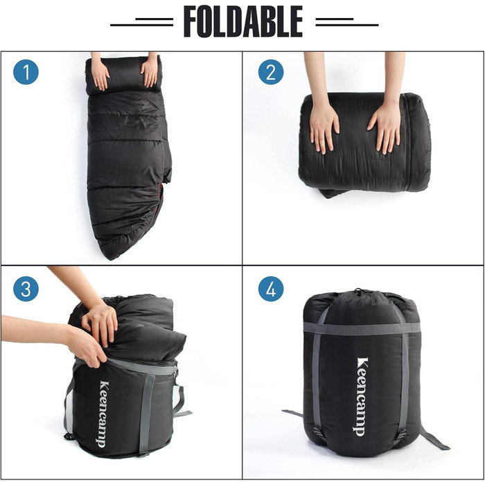 Спальний мішок Outdoor Flanell Warmer для туризму та кемпінгу. Бавовняне внутрішнє покриття, теплий, для 3-4 сезонів, XXL, -1°C, 230x90 см, чорний, на блискавці