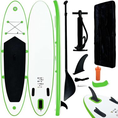 Надувна SUP-дошка для серфінгу vidaXL, комплект, 330x72x10 см, зелена