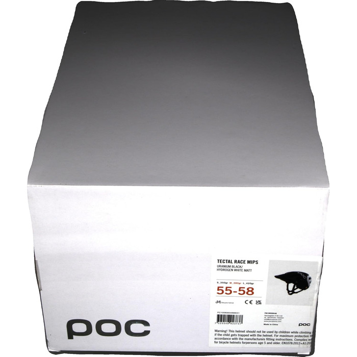 Велошолом POC Tectal Race MIPS для трейл, ендуро і all-mountain, аримідний захист, система MIPS, розмір M (55-58 см), чорний/білий матовий