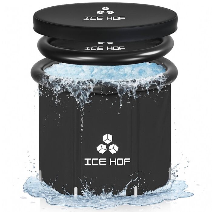 Кріованна Ice Hof® для загартовування та відновлення 400Л, версія 2026, Ø80x80 см — велика ванна для льодяної терапії (Cold Plunge) для дому та вулиці