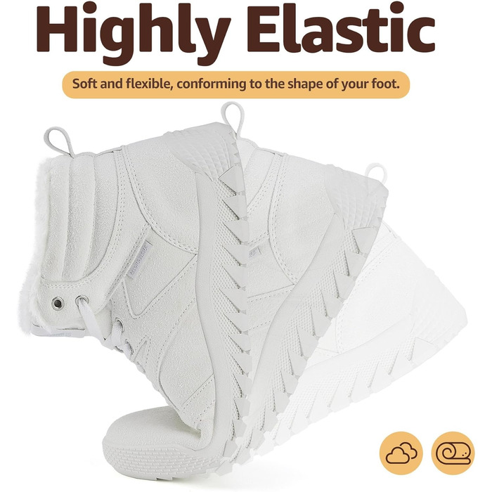 Зимові черевики Mishansha для жінок, теплі, з підкладкою, снігоступи, зимові черевики для активного відпочинку, розміри 36-48 EU (37 EU, теплі білі)