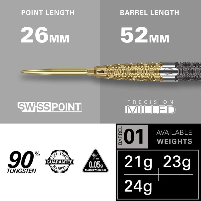 Дротики Target Darts Cult Envy 90% вольфрамові сталевий наконечник 23 г, Swiss Point, Envy 01