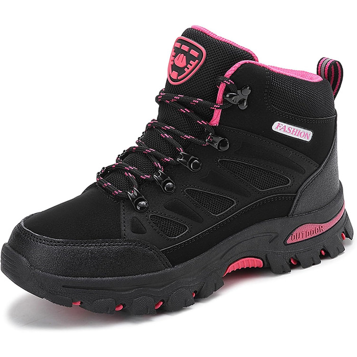 Чорні трекінгові черевики для жінок | Зручні та легкі туристичні черевики | Черевики для хайкінгу, кемпінгу та тренувань | Розмір 39 EU