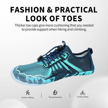 IceUnicorn Взуття для трейлраннінгу без шнурівків (чоловіче/жіноче), унісекс, для плавання та відпочинку на пляжі, 43 EU, блакитно-зелений