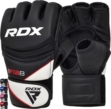 Боксерські рукавиці RDX Profi MMA для спарингу, грейплінгу та тренувань. Шкіра Maya Hide. Чорні, унісекс.