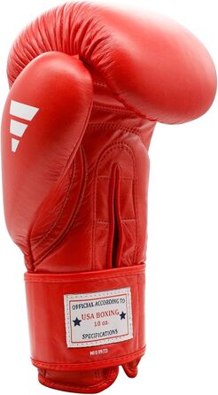 Боксерські рукавички adidas IBA з липучкою, 12 oz, червоні, для тренувань та змагань, унісекс
