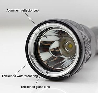 WESLITE Захисна налобний ліхтар для дайвінгу, LED налобний ліхтар 1800 Люмен, водонепроникний (IPX-8) для підводного плавання, 4 режими, 100м глибина, з акумулятором та зарядним пристроєм