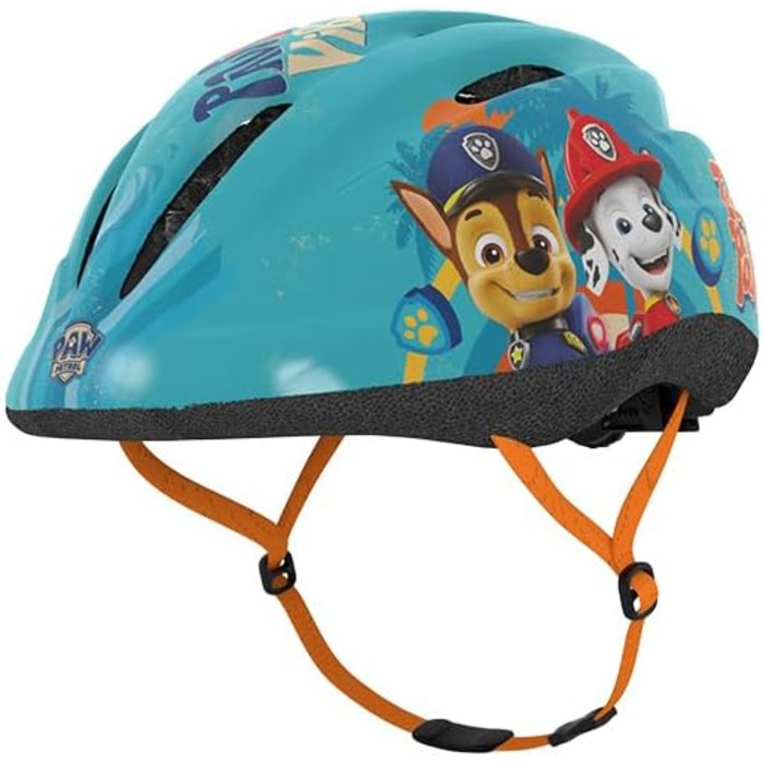 Дитячий велосипедний шолом PAW PATROL для хлопчиків, зелено-блакитний, 48-52 см, персонажі Чейз, Раббл, Маршалл, для дітей 2-5,5 років