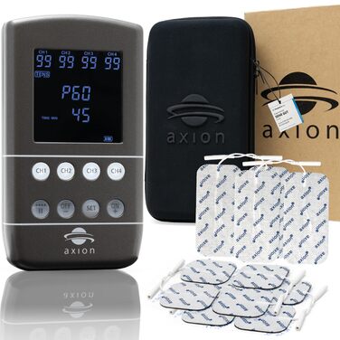 Апарат TENS EMS STIM-PRO X9B з 4 каналами та 8 електродів для болісної терапії, масажу та м'язового стимулювання - axion® (3) X9B