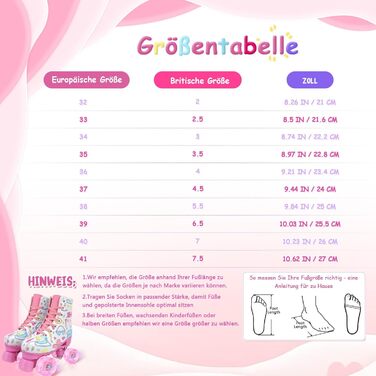 Роликові ковзани XUDREZ з підсвічуванням для дітей та дорослих, рожевий принт, квадроколісні, регульовані, для дівчаток, дам та початківців (37)