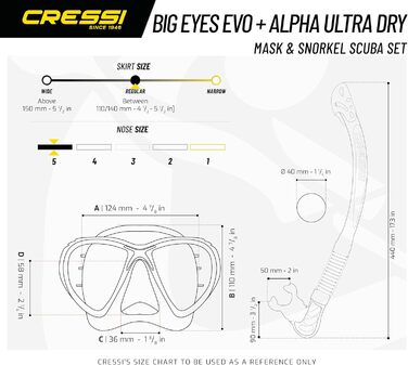 Cressi професійний набір: маска, трубка, ласти, чорний, універсальний розмір