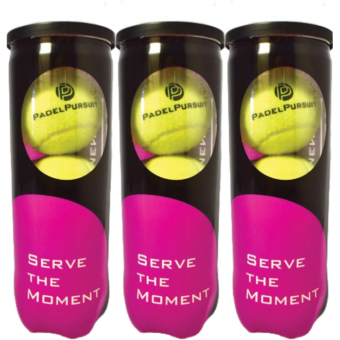 М'ячі для падел-тенісу PadelPursuit Tournament - 9 шт. в упаковці, для змагань та турнірів