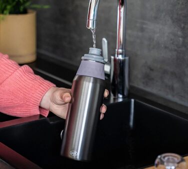 Термобутилка alfi ENDLESS BOTTLE 900 мл, лаванда, легка нержавіюча сталь, герметична з гвинтовою кришкою, для газованих напоїв, не залишає відбитків, можна мити в посудомийці, BPA-free