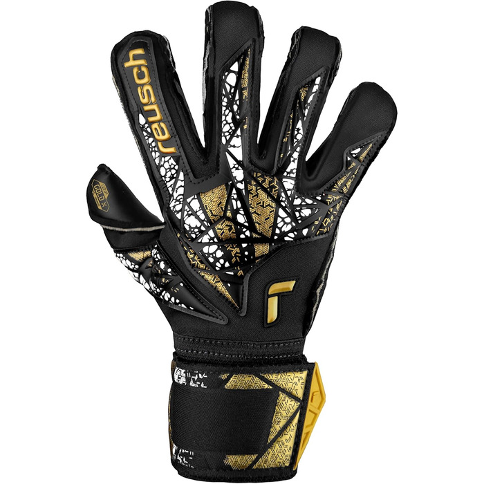 Воротарські рукавички Reusch Attrakt Gold X Evolution Cut з підтримкою пальців, унісекс, розмір 9.5, чорні-золоті-білі