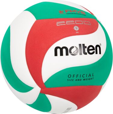Тренувальний м'яч Molten V5M2200 білий/зелений/червоний, розмір 5
