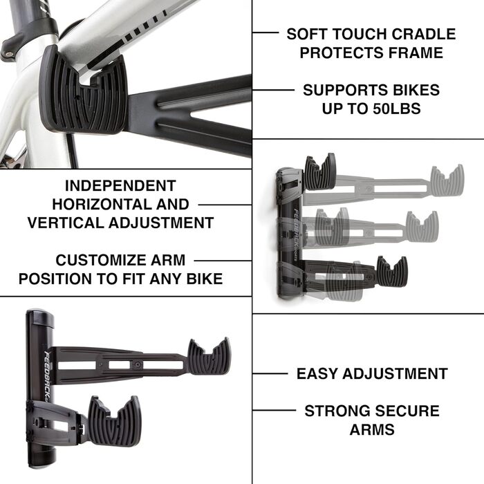 Стійка для зберігання велосипедів Feedback Sports Velo Wall 2D, чорна, універсальна
