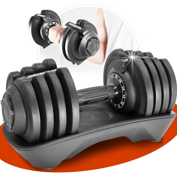 Регульовані гантелі | Набір 1.5-18 кг | 15 положень | Для домашнього тренажерного залу | FIX LOCK