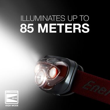 Ліхтар на лоб Energizer LED, супер яскравий для кемпінгу, відпочинку на природі та походів, з батарейкою, колір: іржаво-червоний