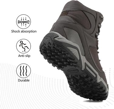 Чоловічі трекінгові черевики NORTIV 8, водонепроникні, для хайкінгу (44 EU, Коричневий)