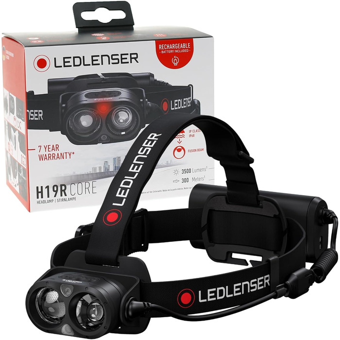 Ліхтар на голову Ledlenser H19R Core (Bundle) з ліхтарем ML4 Warm Light - 3500 Lumen, водонепроникний IP67, акумуляторний, 300 м