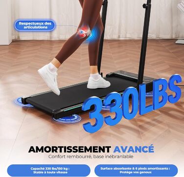 GTPLAYER Ходунка для ходьби, біговий доріжки для дому, складана з LED-дисплеєм та пультом, регульовані підлокітники, двигун 2.5 PS, фітнес, тренування, домашній фітнес, зелений