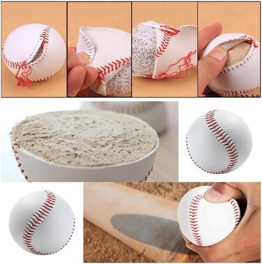 М'яч бейсбольний ручної роботи, 9 дюймів, PU шкіра, для тренувань, дорослих та підлітків, професійний (4 шт)