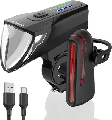 Велофара ADDVIEW Starlight – комплект фар із сертифікацією StVZO, 70 Lux LED, USB-C, акумулятор, IP65, 170м, авто-режим, датчик руху, велоосвітлення