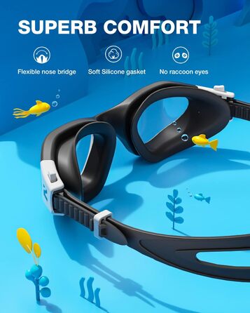 Дитячі плавальні окуляри ZIONOR G1MINI з поляризацією, антифогом та UV-захистом + шапочка для плавання для дівчаток і хлопчиків 8-14 років
