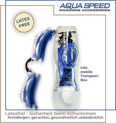 Плавальні окуляри Aqua Speed LUMINA з діоптріями для дорослих, індивідуальний підбір лінз для короткозорості, azure dotted, прозорі