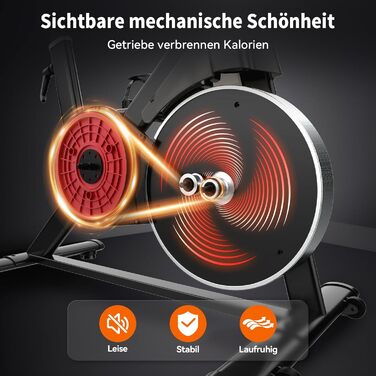 Велотренажер HXD-ERGO з регульованим магнітним опором, кардіотренування, фітнес-велосипед, 150 кг, чорний та червоний