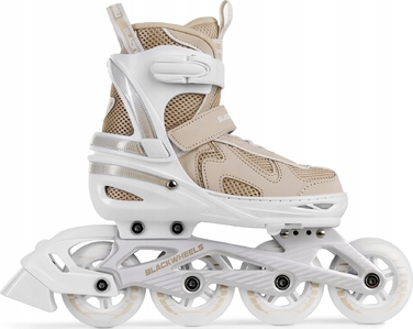 Роликові ковзани Blackwheels Flex Pro, регульовані, бежеві, розмір 34-37, колеса 80 мм, підшипники ABEC-7