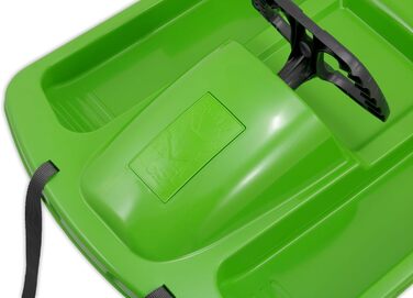 Керований сніговий самокат KHW Snow Fox 95 см, TÜV, з тяговим тросом, морозостійкий пластик, зелений, Німеччина