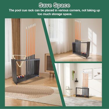 Стенд для київ для більярдних київ, куль та тримачів, дерев'яний, на 16 київ, 8 куль, 2 тримачі, для більярдного залу, клубу