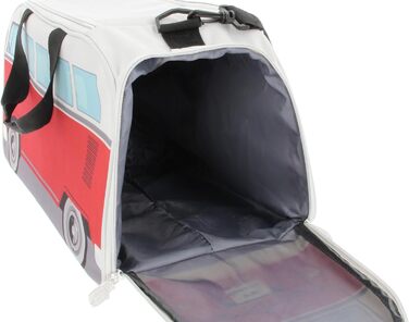 Сумка через плече BRISA VW у вигляді ретро-автобуса Volkswagen T1 Bulli, спортивна, червоно-бежева, 50x25x26 см