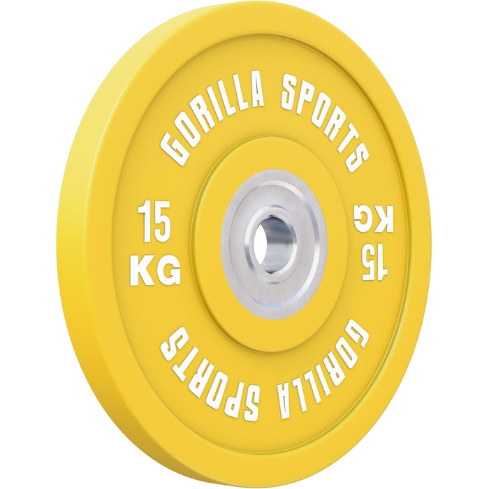 Бамперні диски GORILLA SPORTS 15 кг, Ø50 мм, чавун, гумові, для олімпійської штанги