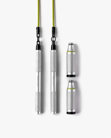 Скакалка Velites Cyclone Jump Rope: легка, преміум-дизайн, 360° система, знімний грип (срібна)