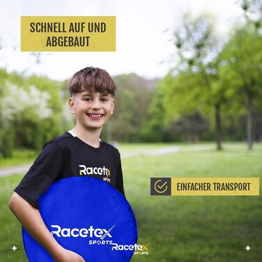 Дитячі футбольні ворота для саду – 2 шт. з посиленими штангами з скловолокна. Комплект включає м'яч, насос, ґрунтові анкери та сумка для транспортування.