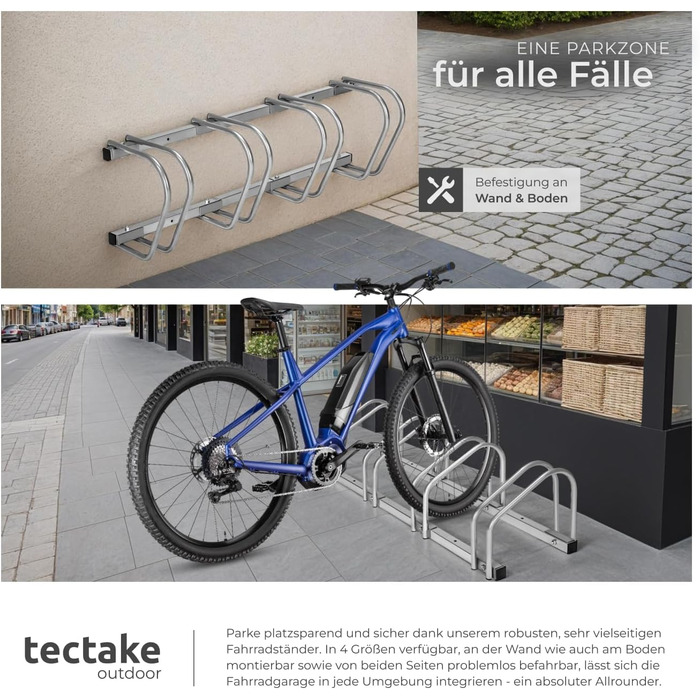 Підставка для велосипедів Tectake® - 4 шт. для гаража, підлоги або стіни