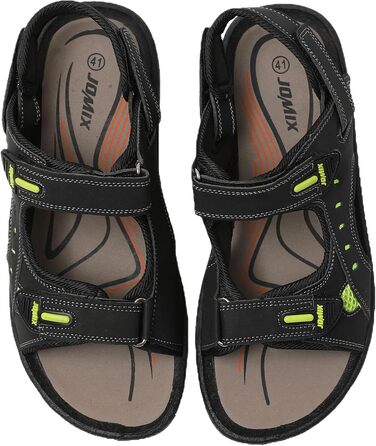 Чоловічі сандалі JOMIX для активного відпочинку на липучках: пляж, гори, подорожі (41 EU, чорні)