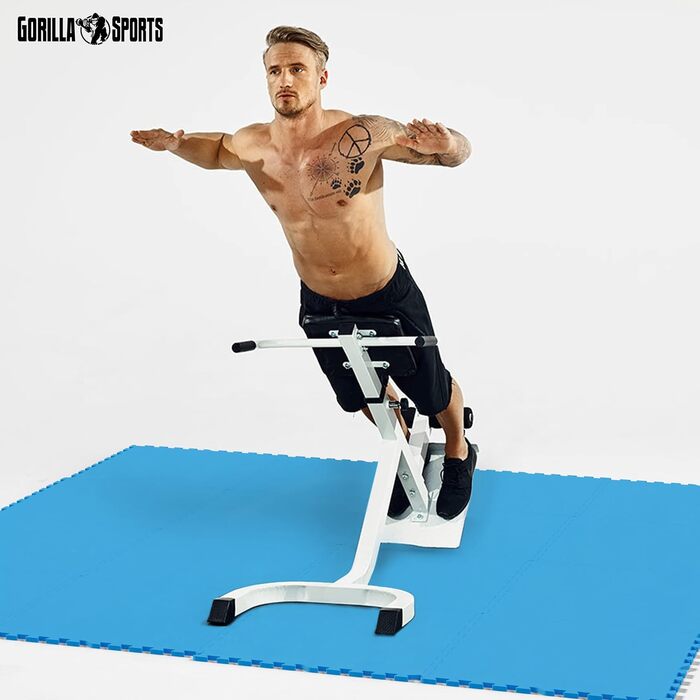 Набір захисних пазл-матів для підлоги GORILLA SPORTS, EVA піна, 60x60x1.2 см, 16 шт (5.76 м²), протиковзні килимки для фітнесу та тренувань, синій