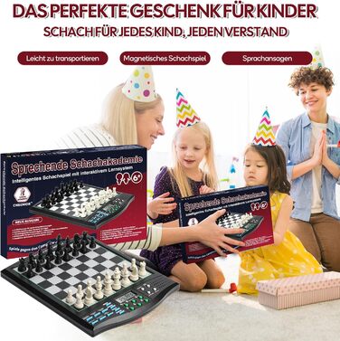 Електронний шаховий комп'ютер CNSENIOR з голосовим тренером та ШІ – Магнітна шахівниця з інтерактивною системою навчання – для початківців, досвідчених, дітей та дорослих