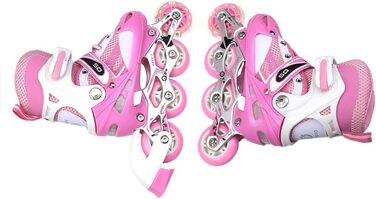 Дитячі ролики Supfine – зручні ролики з підсвічуванням, регульовані розміри 31-38, для дівчаток та хлопчиків (рожеві, S:31-34)
