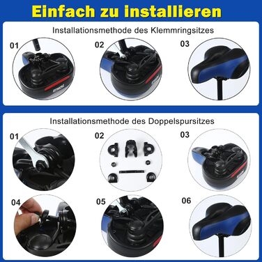 Велосипедне сідло з гелевою подушкою Pro 2.0: широке, м'яке, комфортне, дихаюче, з пам'яттю форми, водонепроникне, блакитне