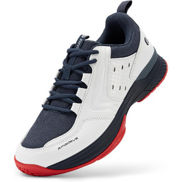 Тенісні кросівки FitVille для чоловіків, широкі, спортивні, дихаючі, для бадмінтону, фітнесу, зручні, снікерси, розмір 40-49, темно-синій, білий, X-широкі