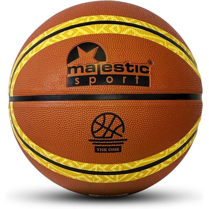 Баскетбольні м'ячі Majestic Sport #4/#6/#7 для дітей, підлітків та дорослих, Outdoor/Indoor, з неслизькою поверхнею (TheOne помаранчевий, 7)