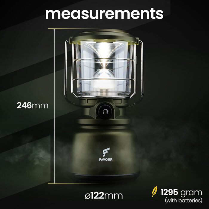 LED ліхтар на сонячній батареї BigBoy 1300 люмен: кемпінговий ліхтар, IP64, регульоване освітлення, тепле/холодне світло