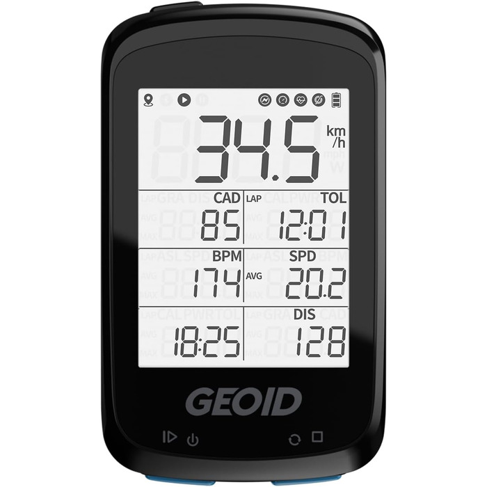 Велокомп'ютер GEOID CC500 GPS з 2,5-дюймовим екраном, бездротовий велотахометр з Bluetooth, Ant+, водонепроникний IPX6, сумісний із датчиками швидкості, каденсу та потужності