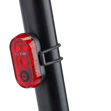 Заднє велоліхтар LED Büchel, акумуляторний, сертифікований StVZO, для велосипеда та електробіка (без функції показу гальмування)