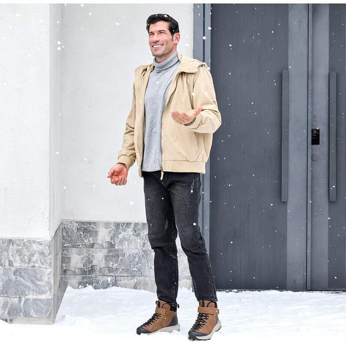 Зимові черевики FitVille для чоловіків, широкі, з клямками, неслизькі, теплі, для активного відпочинку, розмір 40-50 EU, коричневі