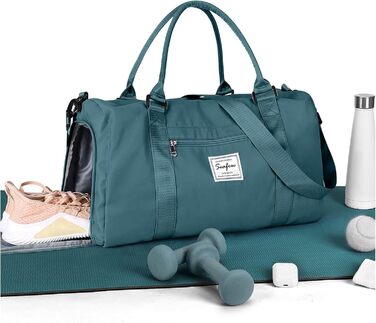 Спортивна сумка-мішок для жінок та чоловіків з відділенням для взуття та мокрих речей. Ідеальна для подорожей, фітнесу, тренувань та плавання. Колір: Павич